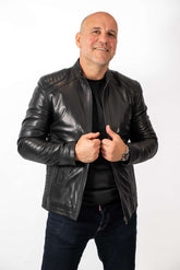 Men's leather jacket James Black